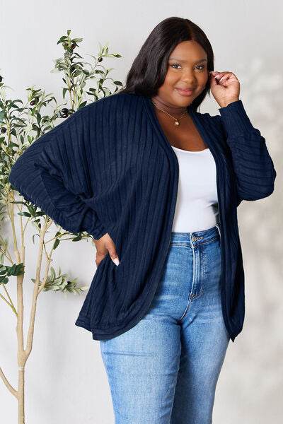 Basic Bae Full Size Ribbed Cocoon Cardigan - Hovatok