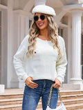 Angel Wings Decor Button Drop Shoulder Knit Top - Hovatok