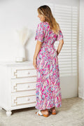 Double Take Multicolored V-Neck Maxi Dress - Hovatok