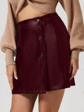 Buttoned High Rise Mini Skirt - Hovatok
