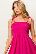 BiBi Texture Smocked Sleeveless Jumpsuit - Hovatok