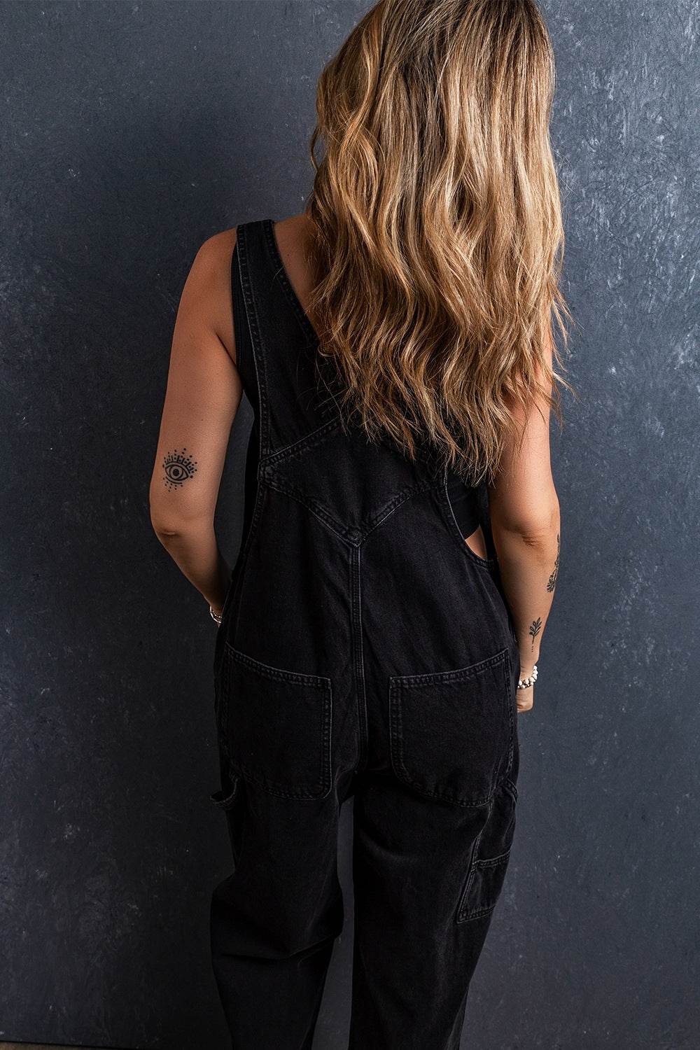 Pocketed Straight Denim Overalls - Hovatok