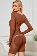 Basic Bae Built-In Shapewear Square Neck Long Sleeve Maxi Dress - Hovatok
