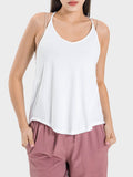 Millennia Slit Spaghetti Strap Scoop Neck Active Cami - Hovatok