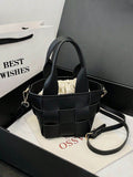 PU Leather Braided Bucket Bag - Hovatok