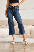RFM Full Size Tummy Control High Waist Raw Hem Jeans - Hovatok