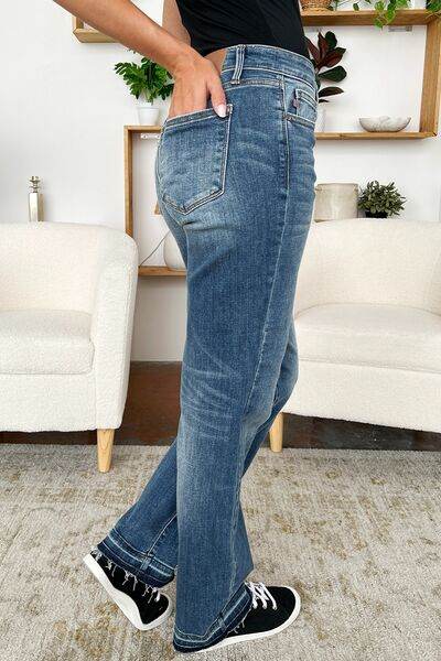 Judy Blue Full Size Mid Rise Release Hem Jeans - Hovatok