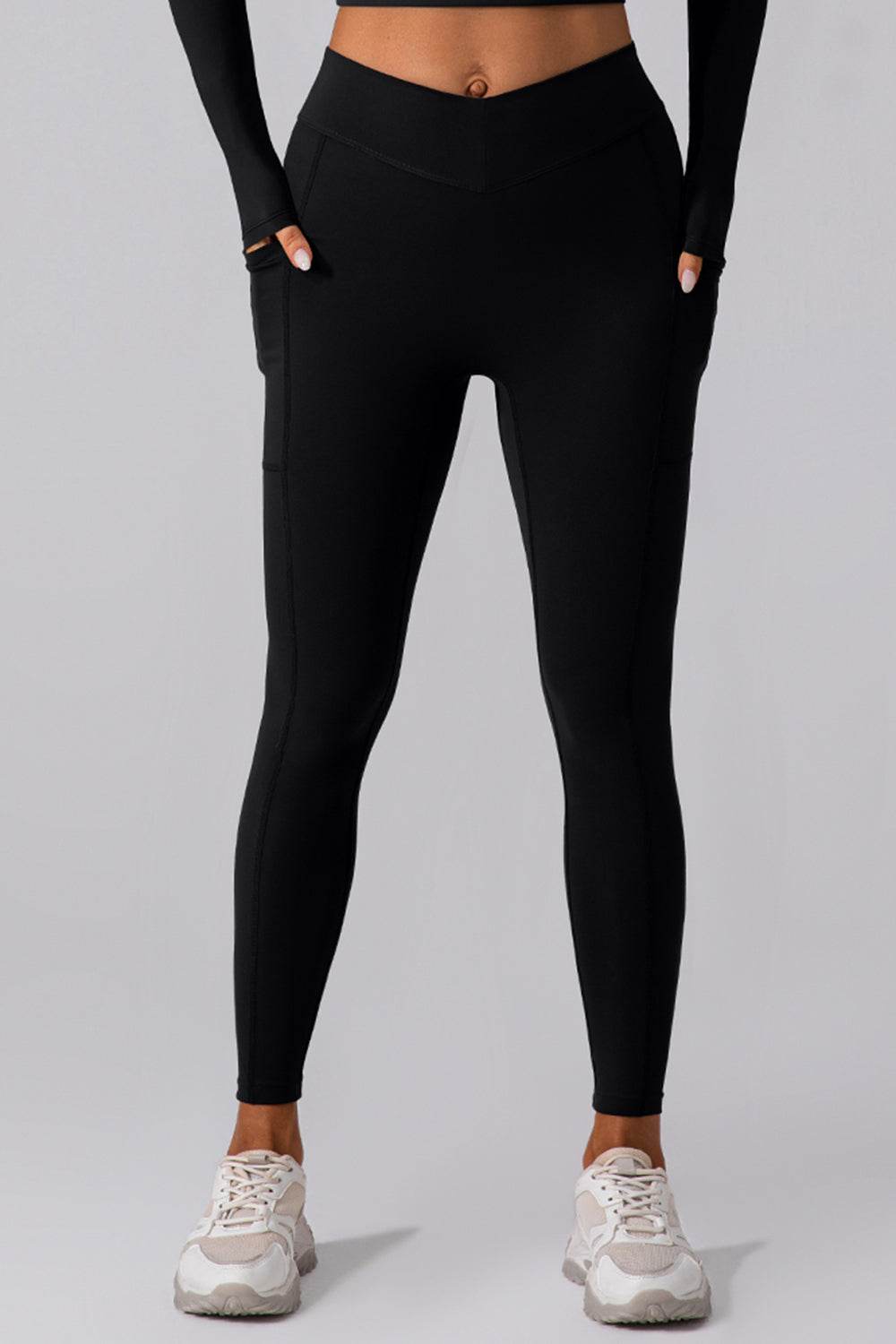High Waist Active Leggings with Pockets - Hovatok
