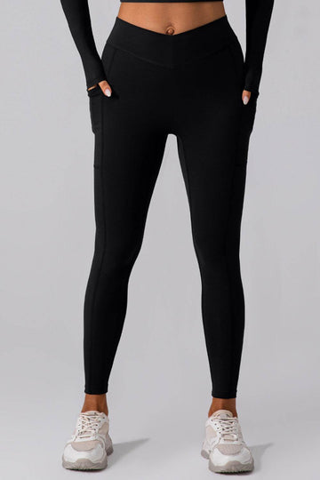 High Waist Active Leggings with Pockets - Hovatok