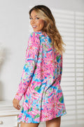 Double Take Floral Open Front Long Sleeve Cardigan - Hovatok