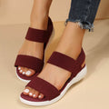 Rubber Open Toe Low Heel Sandals - Hovatok