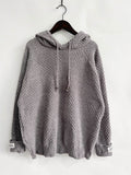 Drawstring Long Sleeve Hooded Sweater - Hovatok