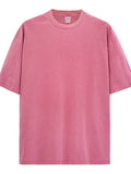 Men's Full Size Round Neck Washed T-Shirt Plus Size - Hovatok