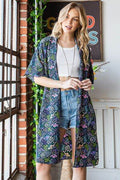 Heimish Full Size Half Sleeve Floral Open Cardigan Plus Size - Hovatok