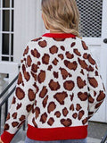 Angel Wings Leopard Round Neck Long Sleeve Sweater - Hovatok