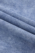 Raw Hem Button Down Long Sleeve Denim Dress - Hovatok