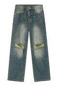 Distressed Wide Leg Men's Jeans - Hovatok