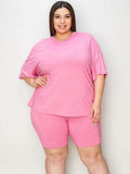 Basic Bae Full Size V-Neck Drop Shoulder T-Shirt and Shorts Set - Hovatok