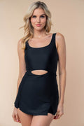 White Birch Full Size Sleeveless Tie Back Performance Knit Swim Dress - Hovatok
