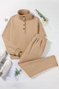 Half Snap Turtleneck Top and Pants Active Set - Hovatok