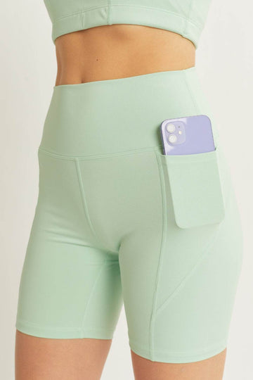 Love Tree High Waist Seam Detail Active Shorts - Hovatok