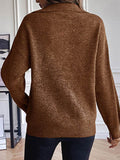 Half Zip Dropped Shoulder Sweater - Hovatok