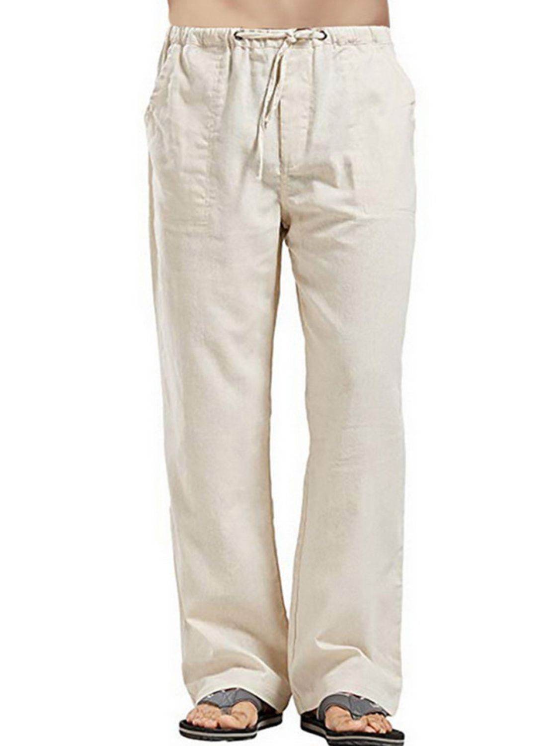 Men's Full Size Drawsting Straight Leg Pants Plus Size - Hovatok