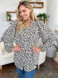 Double Take Full Size Leopard Long Sleeve Blouse - Hovatok
