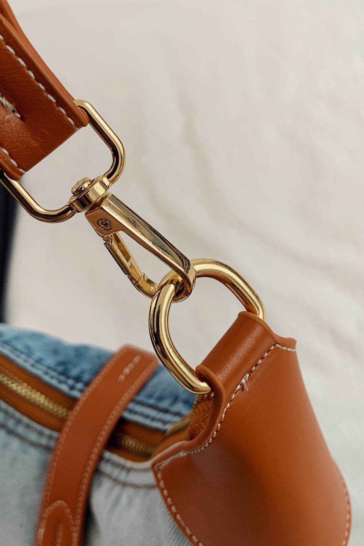 Contrast Denim Shoulder Bag - Hovatok