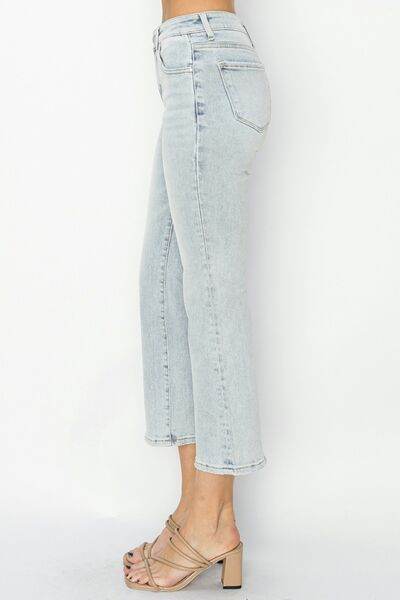 RISEN Full Size Mid Rise Cropped Flare Jeans - Hovatok