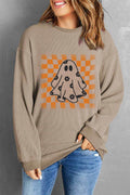 Ghost Round Neck Long Sleeve Sweatshirt - Hovatok