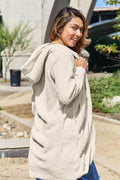 Double Take Full Size Hooded Teddy Bear Jacket with Thumbholes - Hovatok