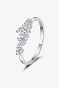 Adored Moissanite Rhodium-Plated Ring - Hovatok