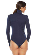 Ribbed Turtleneck Long Sleeve Bodysuit - Hovatok