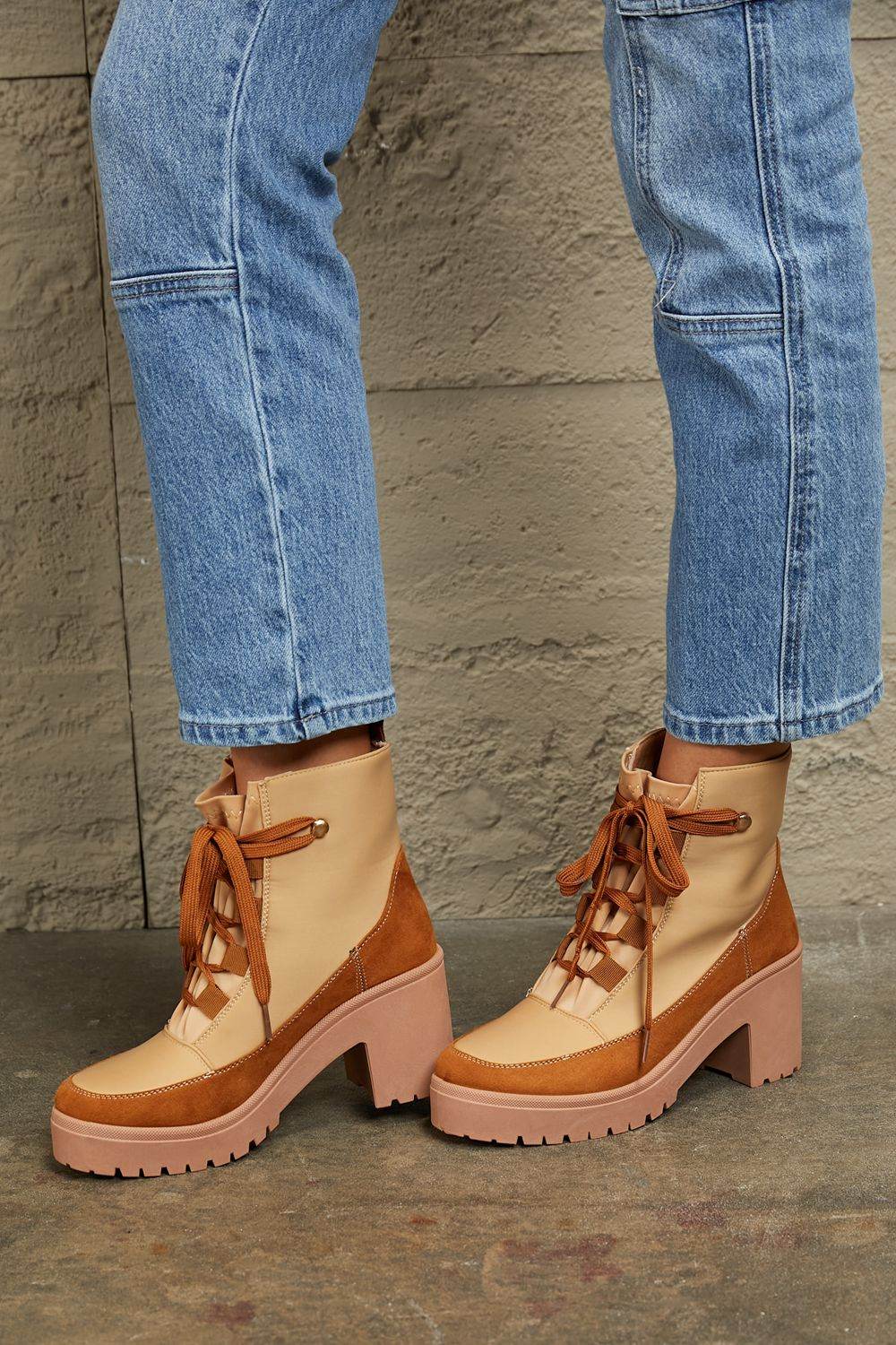 East Lion Corp Lace Up Lug Booties - Hovatok