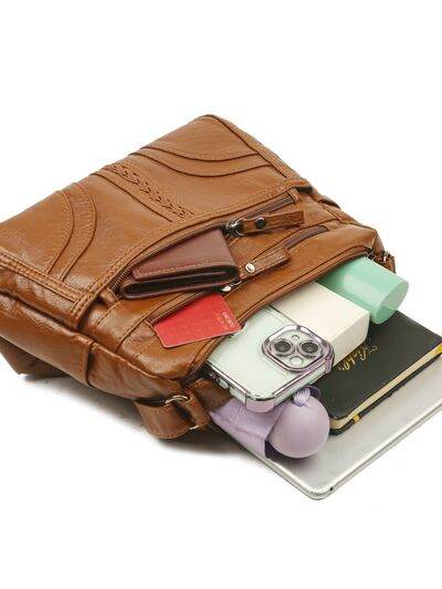 PU Leather Adjustable Strap Shoulder Bag - Hovatok