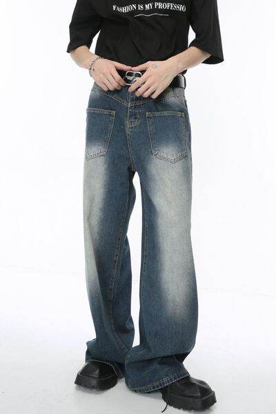 Wide Leg Jeans with Pockets - Hovatok