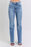 Judy Blue Full Size Raw Hem High Rise Bootcut Jeans - Hovatok