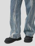 Paint Wide Leg Men's Jeans with Pockets - Hovatok