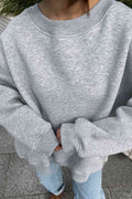 Oversize Round Neck Dropped Shoulder Sweatshirt - Hovatok