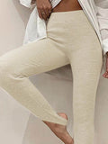 Ribbed Mid Waist Leggings - Hovatok