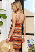 ADORA Contrast Striped V-Neck Mini Dress - Hovatok