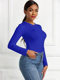 Round Neck Long Sleeve Bodysuit - Hovatok