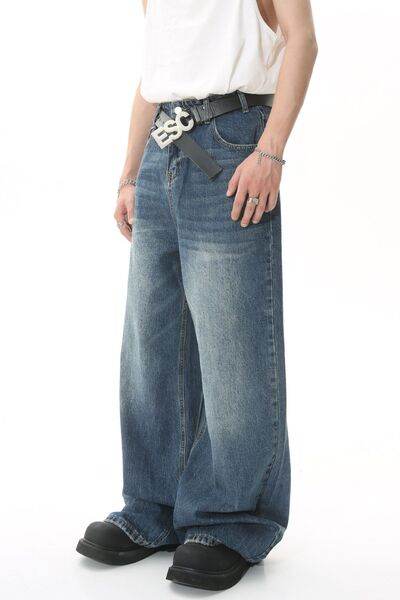 Wide Leg Jeans with Pockets - Hovatok