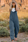 Double Take Full Size V-Neck Sleeveless Jumpsuit with Pockets - Hovatok
