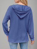 Double Take Drawstring Dropped Shoulder Long Sleeve Hoodie - Hovatok