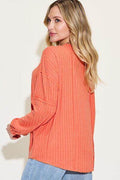 Basic Bae Full Size Ribbed Round Neck Long Sleeve T-Shirt - Hovatok