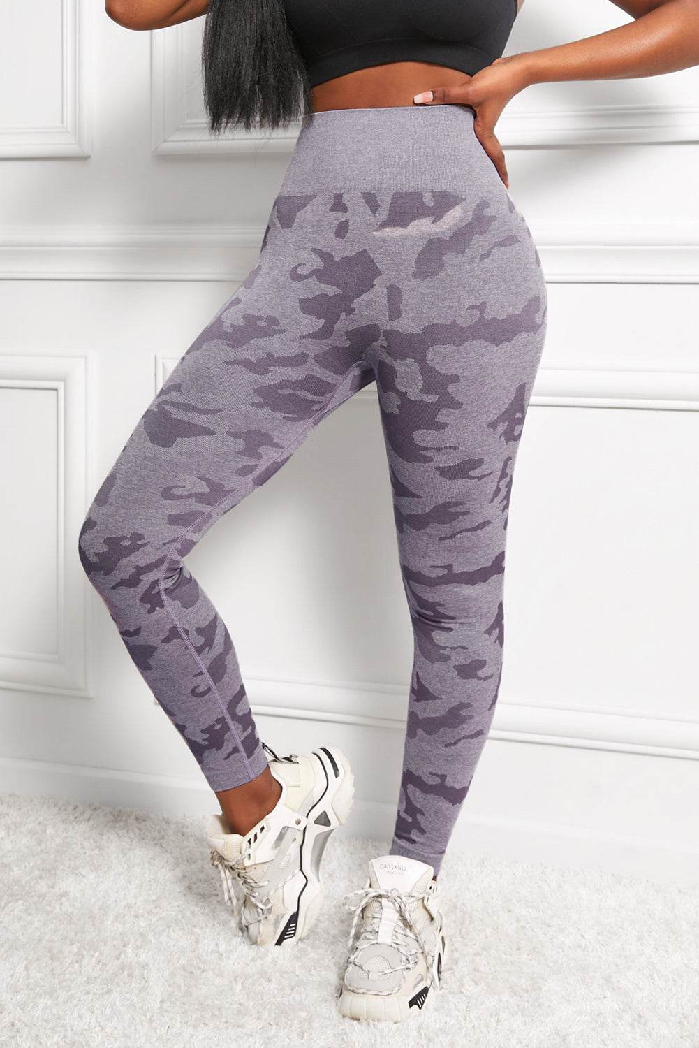 Camo Print Seamless High Waist Yoga Leggings - Hovatok