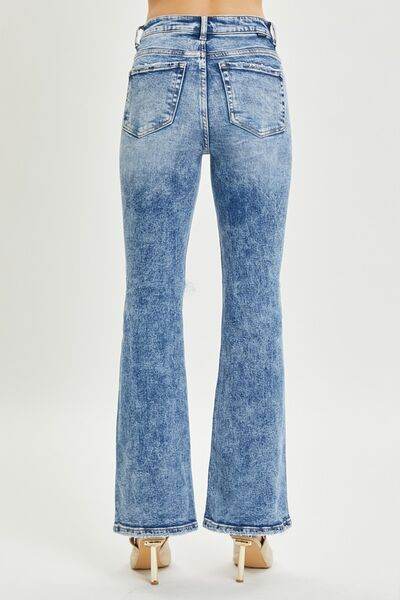 RISEN Full Size High Rise Distressed Flare Jeans - Hovatok