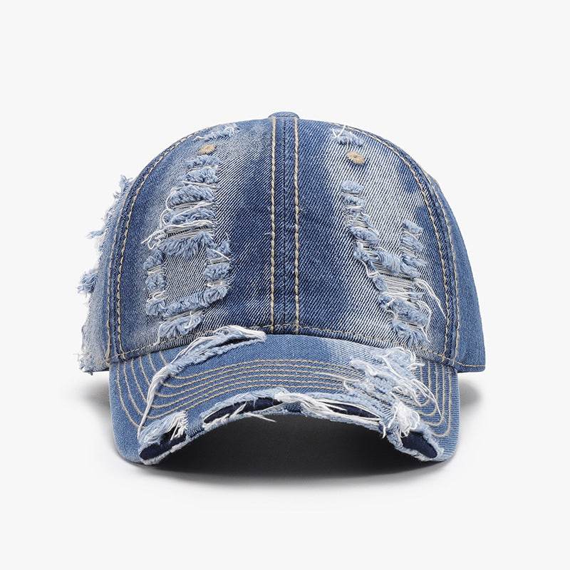 Distressed Adjustable Cotton Baseball Cap - Hovatok